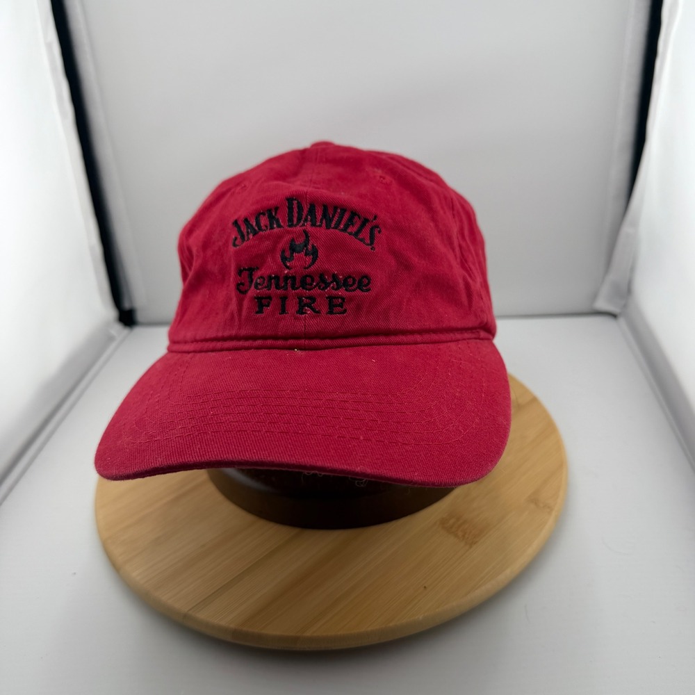 Jack Daniel Tennessee Fire 2014 Launch Team Red Distressed BallCapWhiskey Promo